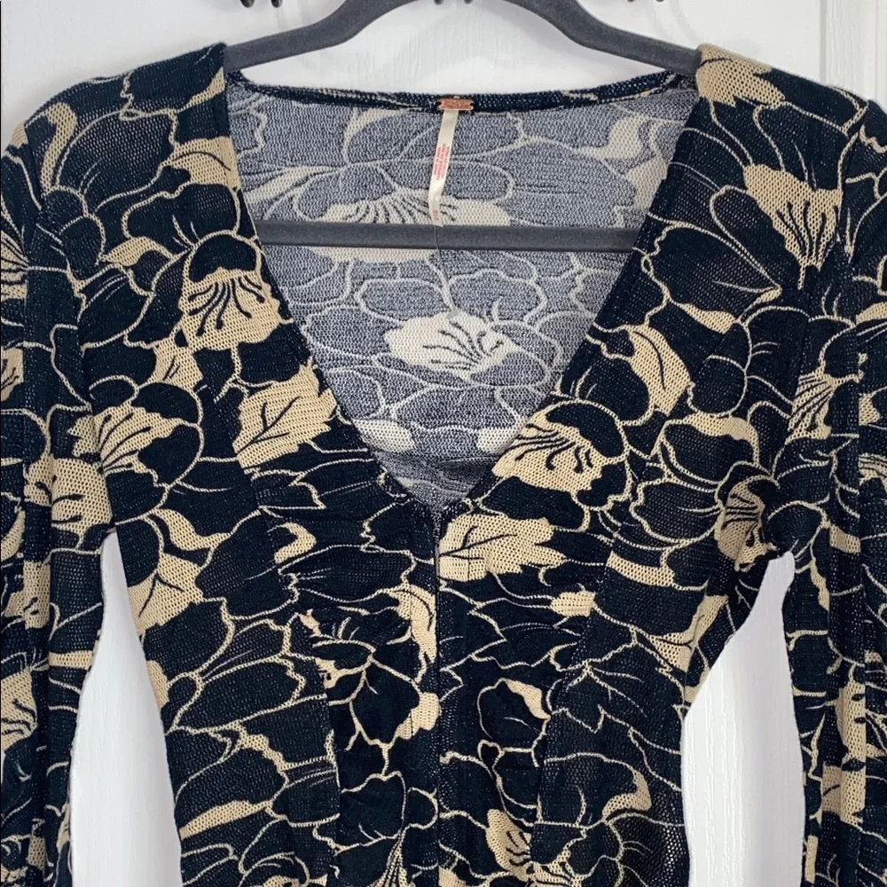 NWOT Free People Through The Meadow Top‎ In Black Combo